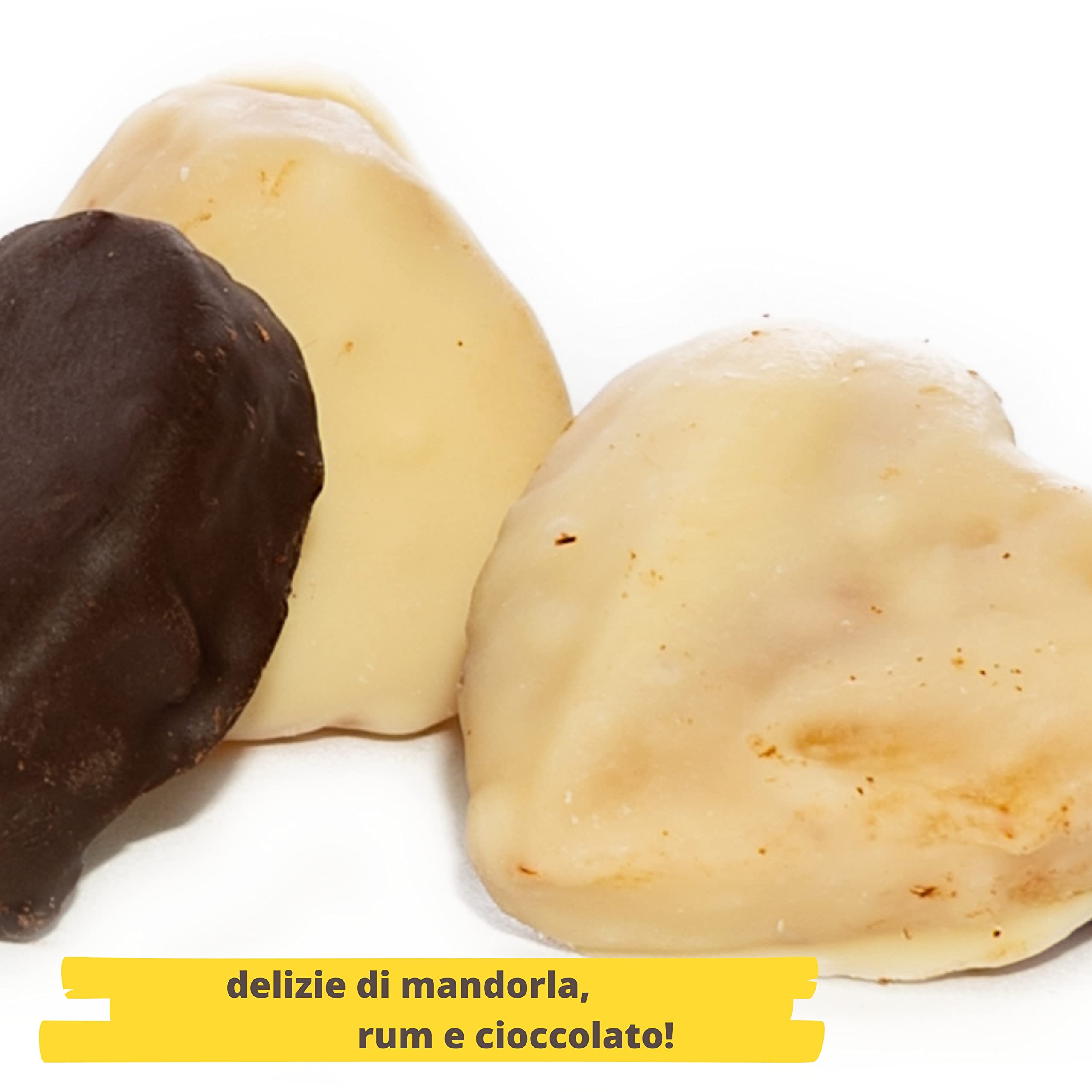 Rarezzze Cuori al Rum Paste di Mandorla 400 g al cioccolato
