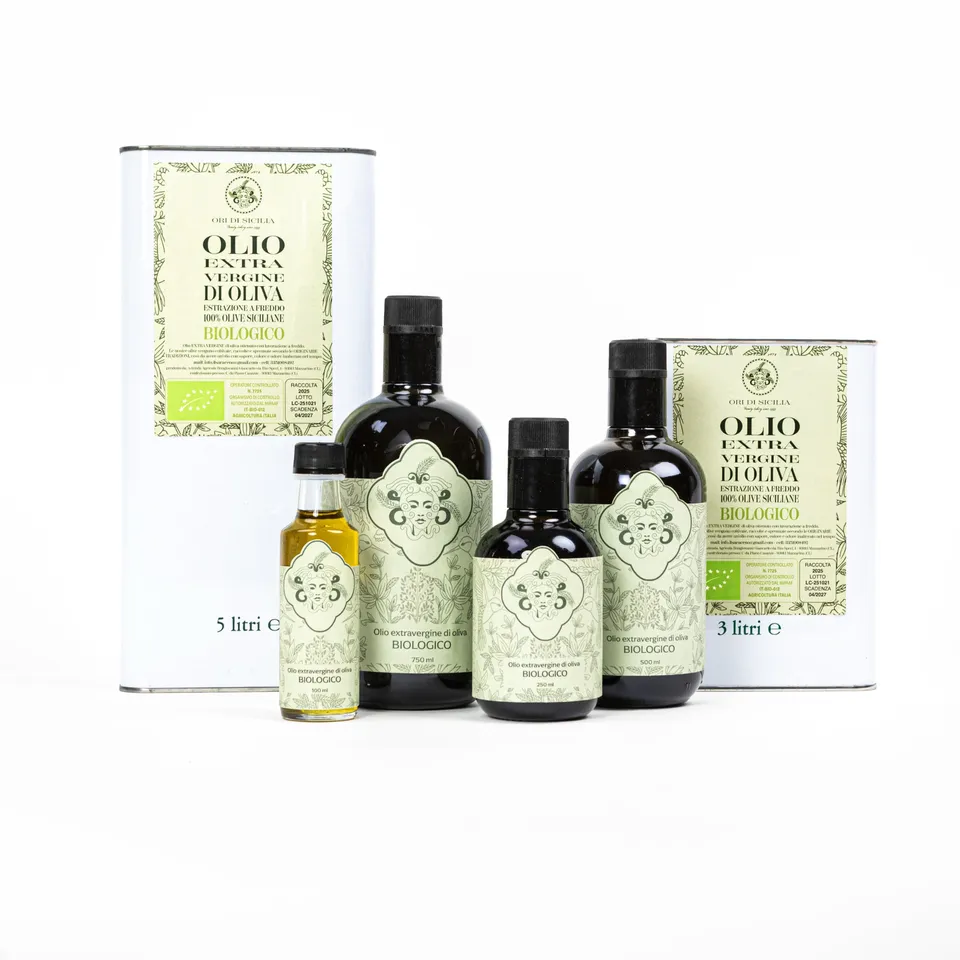 Ori di Sicilia olio extravergine bio bottiglia 100 ml crudo