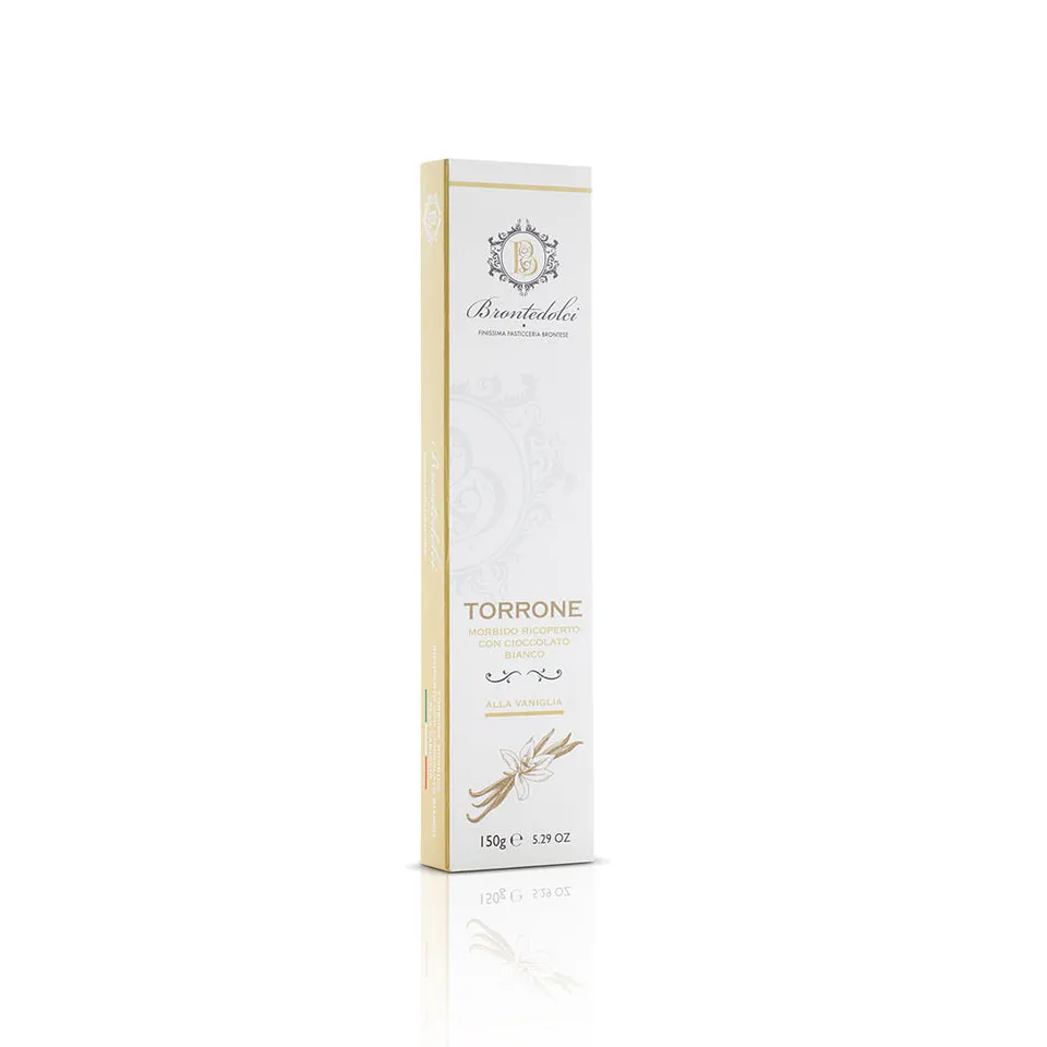Bronte Dolci Torrone Morbido Vaniglia Bianco 150 g