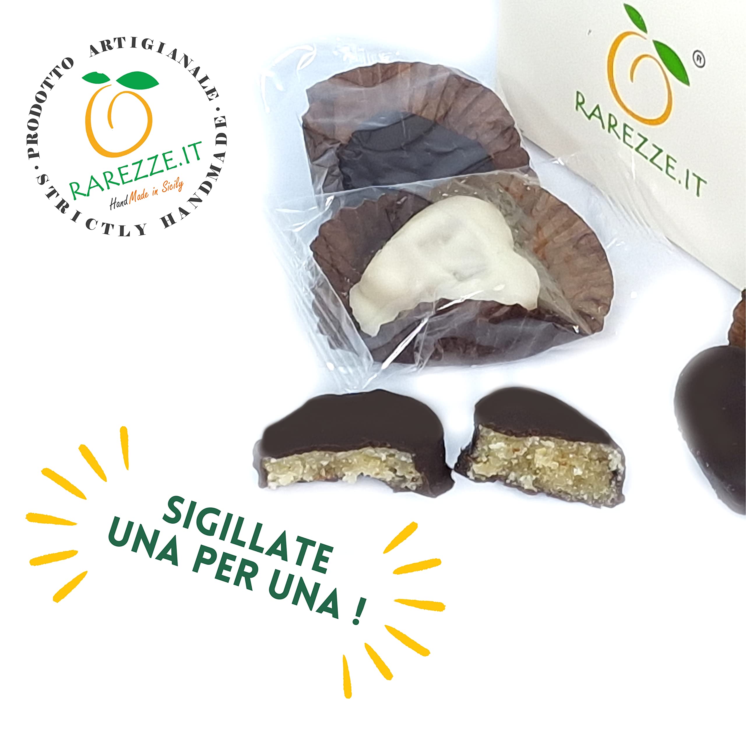 Rarezzze Cuori al Rum Paste di Mandorla 400 g al cioccolato
