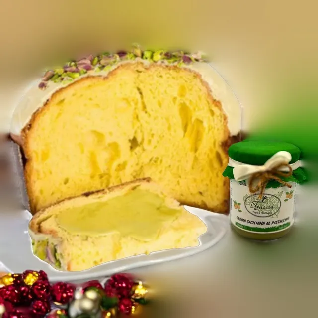 La Truscia Panettone Pistacchio panettone 1 kg con crema