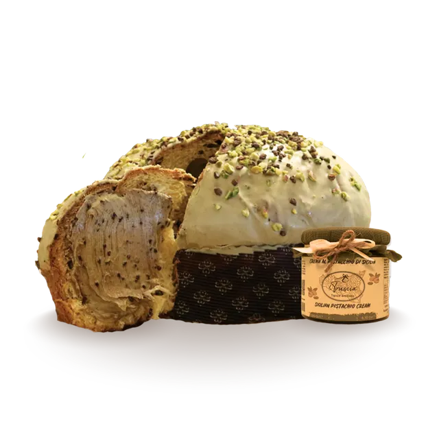 La Truscia Panettone Cioccolato Pistacchio 940 g con Crema