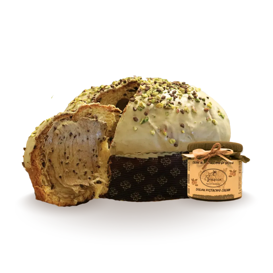 La Truscia Panettone Cioccolato Pistacchio 940 g con Crema