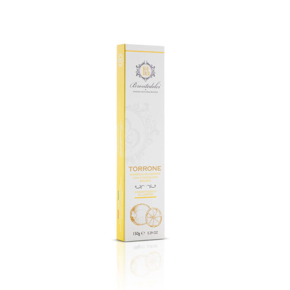 Bronte Dolci Torrone Morbido Limone Bianco 150 g
