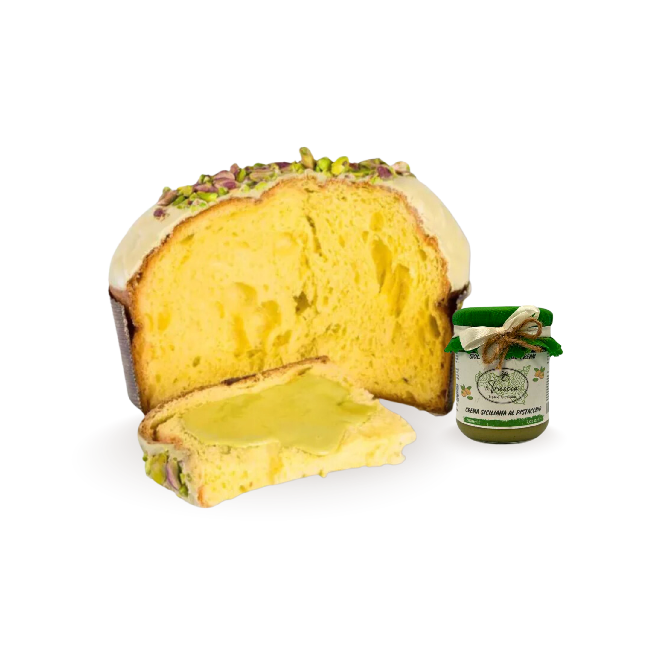 La Truscia Panettone Pistacchio panettone 1 kg con crema